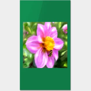 Dahlia With Bee Posters and Art